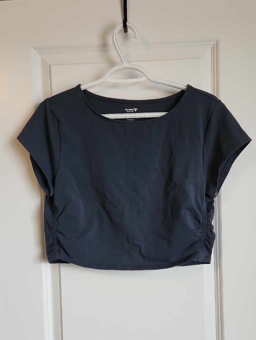Navy Blue Short Sleeve Cropped Tee